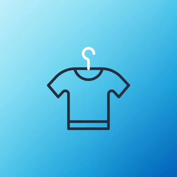 Ícone Camiseta Linha Isolado Fundo Azul Conceito Esboço Colorido Vetor — Vetor de Stock