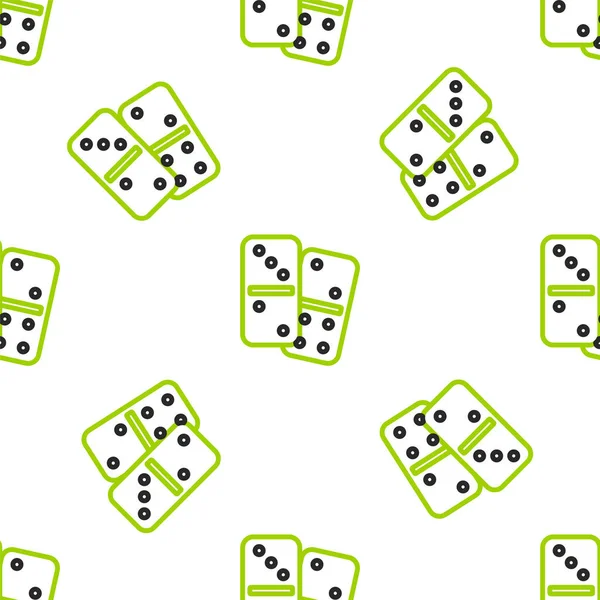 Γραμμή Εικονίδιο Domino Απομονωμένη Αδιάλειπτη Μοτίβο Λευκό Φόντο Διάνυσμα — Διανυσματικό Αρχείο