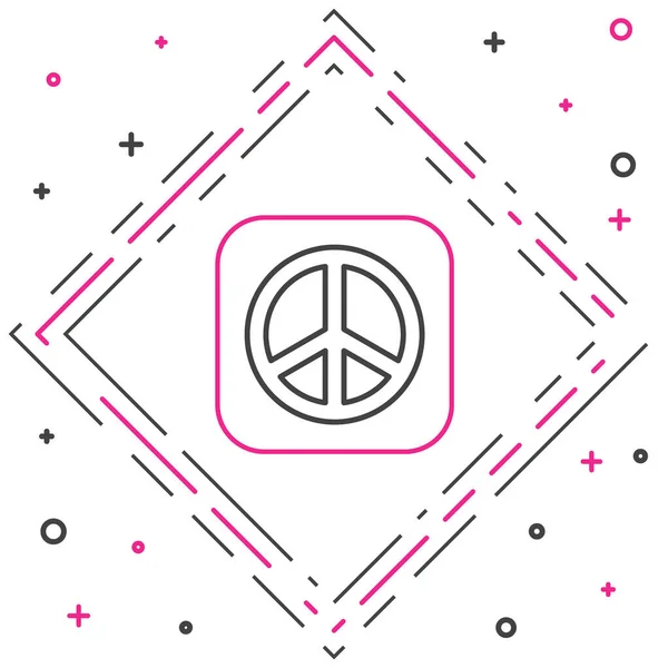 Ligne Icône Paix Isolée Sur Fond Blanc Symbole Hippie Paix — Image vectorielle