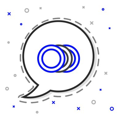 Beyaz arkaplanda satır simgesi izole edildi. Çatal bıçak sembolü. Restoran tabelası. Renkli taslak konsepti. Vektör.