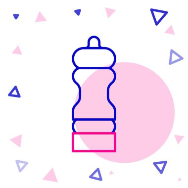 Çizgi Pepper simgesi beyaz arkaplanda izole edildi. Yemek pişirme baharatları. Renkli taslak konsepti. Vektör.