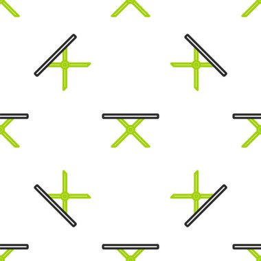 Çizgi ütü tahtası simgesi beyaz arkaplanda izole edilmiş pürüzsüz desen. Buhar ütüsü. Vektör.