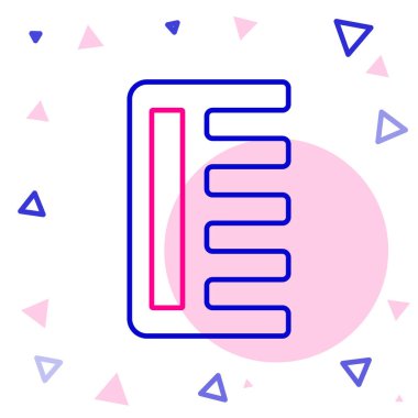 Beyaz arkaplanda çizgi saç fırçası simgesi izole edildi. Taraklı saç işareti. Berber sembolü. Renkli taslak konsepti. Vektör.