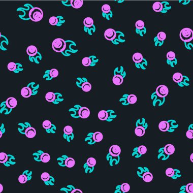 Çizgi bilardo bilardo topu 8 numaralı ikon siyah arka planda izole edilmiş. Vektör