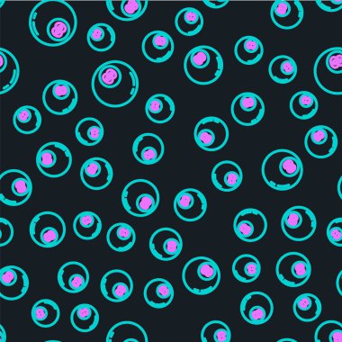 Çizgi bilardo bilardo topu 8 numaralı ikon siyah arka planda izole edilmiş. Vektör