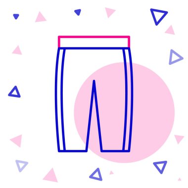 Golf pantolonu simgesi beyaz arkaplanda izole edildi. Spor malzemeleri. Spor üniforması. Renkli taslak konsepti. Vektör