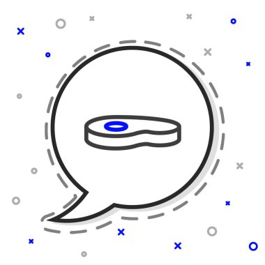 Hat biftek ikonu beyaz arka planda izole edildi. Renkli taslak konsepti. Vektör