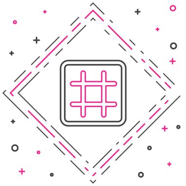 Çizgi Waffle simgesi beyaz arkaplanda izole edildi. Renkli taslak konsepti. Vektör