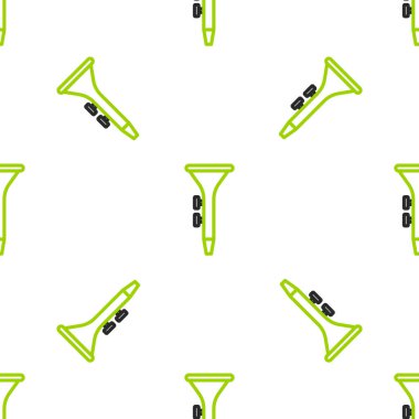 Çizgili müzik aleti davul ve baget çubukları simgesi beyaz arkaplanda izole edilmiş pürüzsüz desen. Vektör