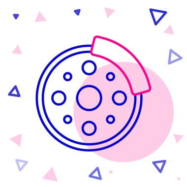 Çizgi bisiklet fren disk simgesi beyaz arkaplanda izole edildi. Renkli taslak konsepti. Vektör