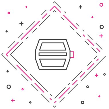 Çizgi Bisiklet pedalı simgesi beyaz arkaplanda izole edildi. Renkli taslak konsepti. Vektör