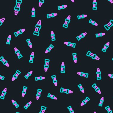 Çizgi İşaretleyici kalem simgesi siyah arkaplanda izole edilmiş. Vektör