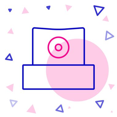 Çizgi spreyi beyaz arkaplanda izole edilmiş başlık simgesini tıkayabilir. Renkli taslak konsepti. Vektör