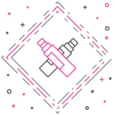 Satır İşaretleyici kalem simgesi beyaz arkaplanda izole edildi. Renkli taslak konsepti. Vektör