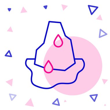 Buzulların erimesi simgesi beyaz arkaplanda izole edildi. Renkli taslak konsepti. Vektör