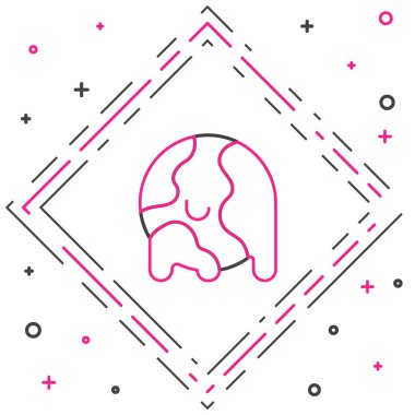 Dünya gezegeninin erimesi beyaz arka planda izole edilmiş küresel ısınma ikonuna dönüşüyor. Ekolojik problemler ve çözümler - termometre. Renkli taslak konsepti. Vektör