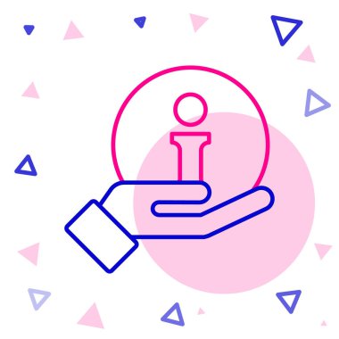 Satır Bilgisi simgesi beyaz arkaplanda izole edildi. Renkli taslak konsepti. Vektör