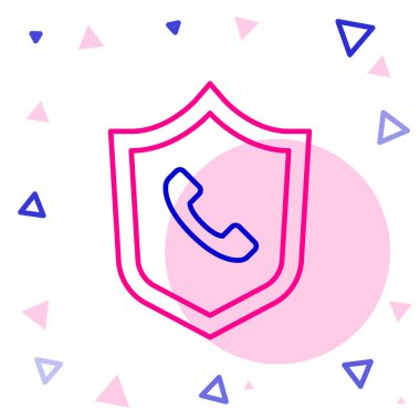 Hat Telefonu, beyaz arkaplanda 24 saatlik destek ikonu izole edildi. Tüm gün müşteri destek merkezi. Tam zamanlı çağrı servisi. Renkli taslak konsepti. Vektör