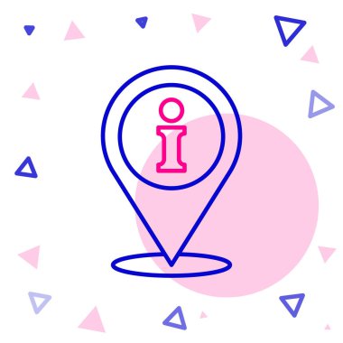 Bilgi simgesine sahip satır konumu beyaz arkaplanda izole edildi. Renkli taslak konsepti. Vektör