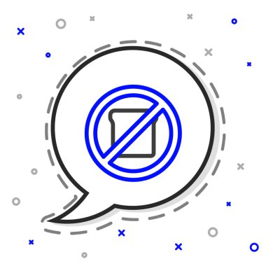 Beyaz arka planda izole edilmiş glüten içermeyen tahıl simgesi. Buğday işareti yok. Yiyecek hoşgörüsüzlüğü sembolleri. Renkli taslak konsepti. Vektör