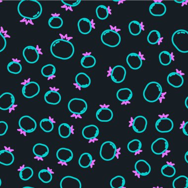 Domates çizgisi simgesi siyah arkaplanda izole edilmiş. Vektör