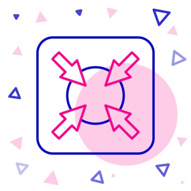 Satır Hedefi finansal hedef kavramı simgesi beyaz arkaplanda izole edildi. Sembolik hedeflere ulaşım, başarı. Renkli taslak konsepti. Vektör