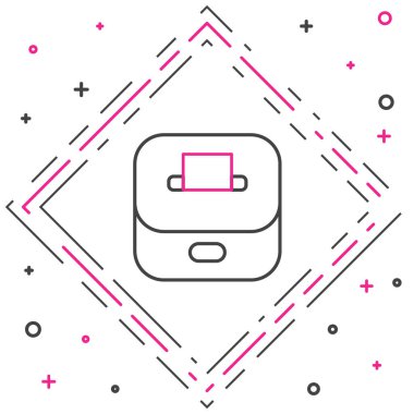 Beyaz arkaplanda izole edilmiş zarf simgesi olan oy sandığı ya da oy sandığı. Renkli taslak konsepti. Vektör