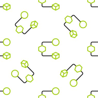 Satır İzometrik küp simgesi beyaz arkaplanda izole edilmiş kusursuz desen. Geometrik küp katı simge. 3 boyutlu kare işareti. Kutu sembolü. Vektör