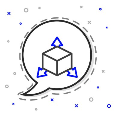 Beyaz arkaplanda Isometric küp simgesi izole edildi. Geometrik küp katı simge. 3 boyutlu kare işareti. Kutu sembolü. Renkli taslak konsepti. Vektör