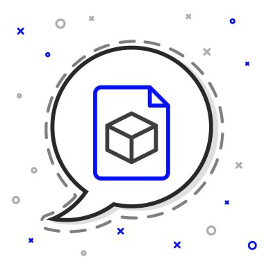 Beyaz arkaplanda Isometric küp dosya simgesi izole edildi. Geometrik küp katı simge. 3 boyutlu kare işareti. Kutu sembolü. Renkli taslak konsepti. Vektör