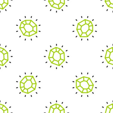 Çizgi Sihirli Taş simgesi beyaz arkaplanda izole edilmiş kusursuz desen. Fantezi kristali. Maç için mücevher. Vektör