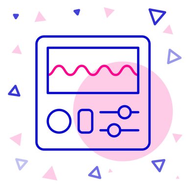 Bateri makinesi simgesi beyaz arkaplanda izole edildi. Müzik aletleri. Renkli taslak konsepti. Vektör