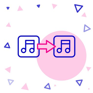 Satır müziği, ton simgesi beyaz arkaplanda izole edildi. Renkli taslak konsepti. Vektör