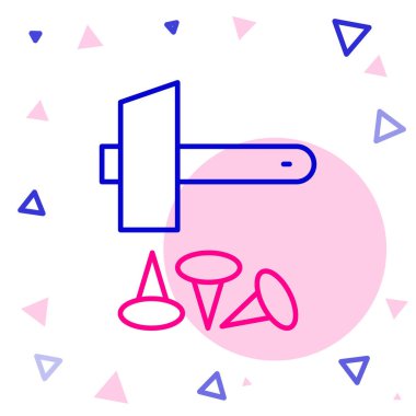 İsa 'nın çarmıha gerilmesi beyaz arka planda izole edilmiş. Çekiç ve eski çiviler. İyi Cuma, İsa 'nın Tutkusu. Renkli taslak konsepti. Vektör