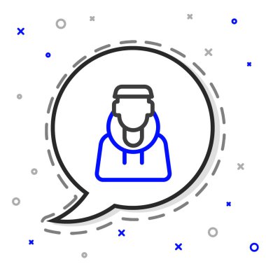 Keşiş çizgi simgesi beyaz arkaplanda izole edildi. Renkli taslak konsepti. Vektör