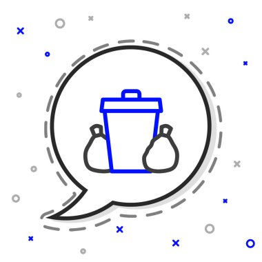 Çöp kutusu simgesi beyaz arkaplanda izole edildi. Çöp kutusu tabelası. Sepet simgesini geri dönüştür. Ofis çöpü ikonu. Renkli taslak konsepti. Vektör