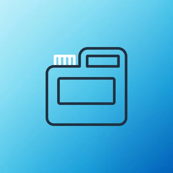 Line Paint Gouache Jar Dye Icon Isolated Blue Background Colorful — ストックベクタ