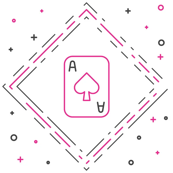 Line Spielkarten Symbol Isoliert Auf Weißem Hintergrund Casino Glücksspiel Buntes — Stockvektor