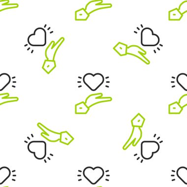 Line Pleasant relationship icon isolated seamless pattern on white background. Romantic relationship or pleasant meeting concept.  Vector