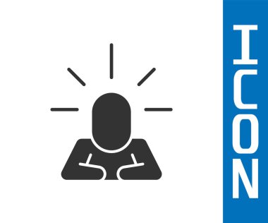 Gri Depresyon ve hüsran ikonu beyaz arka planda izole edildi. Depresif ruh hali olan bir adam. Akıl sağlığı sorunları. Vektör.