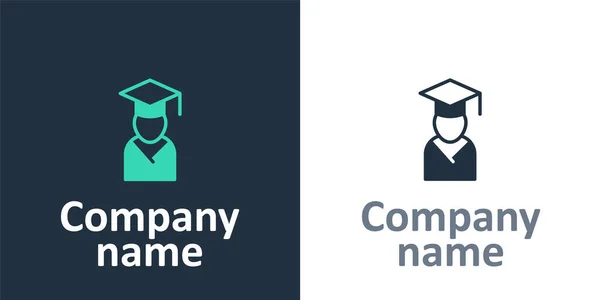 Logotype Graduate Graduatie Cap Pictogram Geïsoleerd Witte Achtergrond Logo Ontwerp — Stockvector