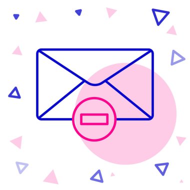 Satır Silme simgesi beyaz arkaplanda izole edildi. Sil ya da hata mektubu. Mesajı geç. Reddedilmiş posta. Renkli taslak konsepti. Vektör İllüstrasyonu.