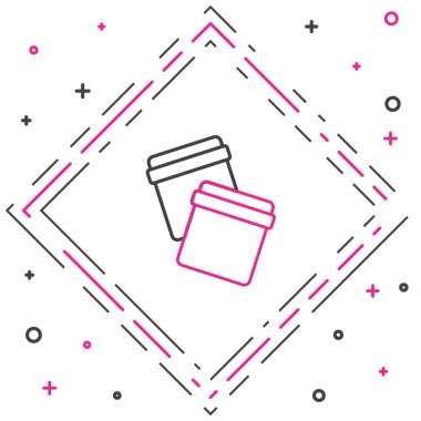 Beyaz arkaplanda izole edilmiş plastik plastik poşet. Renkli taslak konsepti. Vektör.