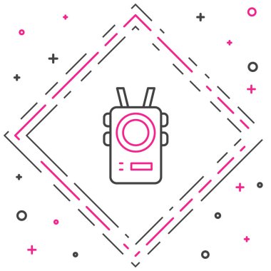 Line Police body camera icon isolated on white background. Colorful outline concept. Vector.