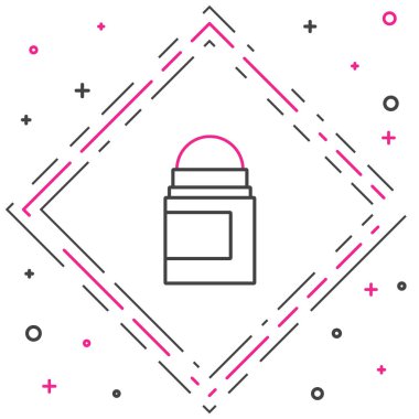 Terleme önleyici deodorant rulo simgesi beyaz arkaplanda izole edildi. Vücut hijyeni için kozmetik. Renkli taslak konsepti. Vektör.