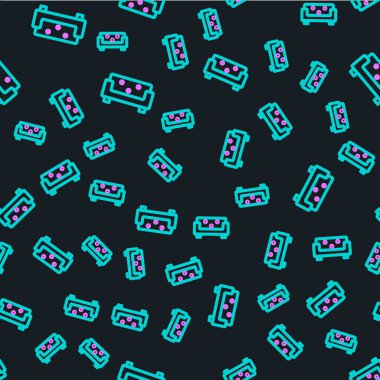 Satır Kanepesi simgesi siyah arkaplanda izole edilmiş kusursuz desen. Vektör