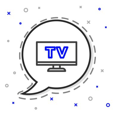 Akıllı TV simgesi beyaz arkaplanda izole edildi. Televizyon tabelası. Renkli taslak konsepti. Vektör