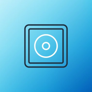 Line Billiard chalk icon isolated on blue background. Chalk block for billiard cue. Colorful outline concept. Vector