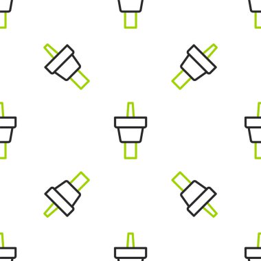 Line Golf tee icon isolated seamless pattern on white background.  Vector