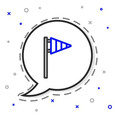 Golf bayrağı simgesi beyaz arkaplanda izole edildi. Golf ekipmanı ya da aksesuar. Renkli taslak konsepti. Vektör